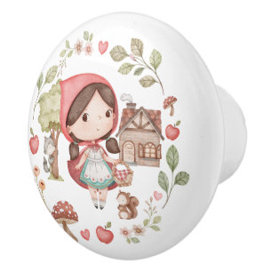 Roodkapje Schattig Whimsical Keramische Knop