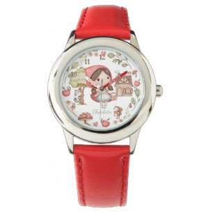 Roodkapje Schattige grillig Horloge