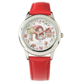 Roodkapje Schattige grillig Horloge