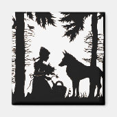 Roodkapje silhouet magneet (Voorkant)