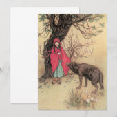 Roodkapje van Warwick Goble Uitnodiging (Voorkant / Achterkant)
