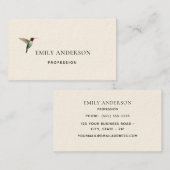 Roodkeelvogel visitekaartje (Voorkant / Achterkant)