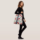 Roodkersen fruitpatronen crossbody tas (Op model)