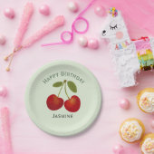 Roodkersen, gefeliciteerd papieren bordje (Feest)