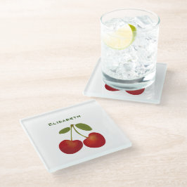 Roodkersen op maat glazen onderzetter