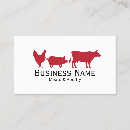 Roodkippen, varkensvlees en Koe- en pluimveemarkt Visitekaartje (Voorkant)