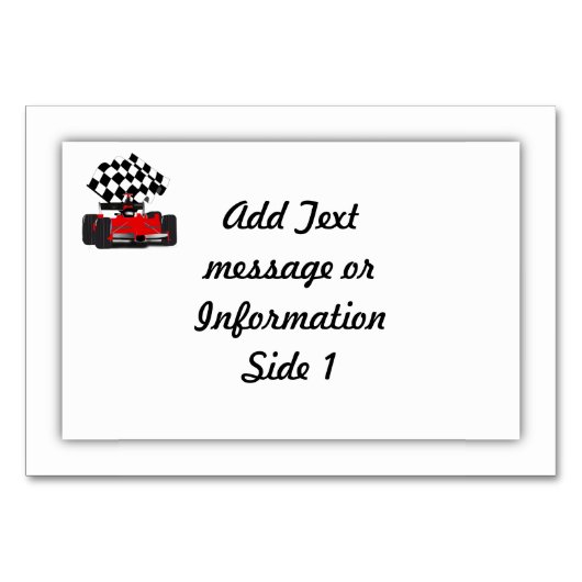 Roodkoningsauto met gecheckte vlag kaart (Voorkant)