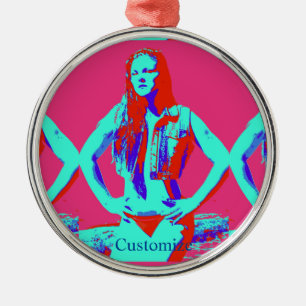 Roodkopbijikini girl Thunder_Cove Metalen Ornament
