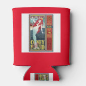 roodkopige zeemeermin op het eiland coney blikjeskoeler (Achterkant)