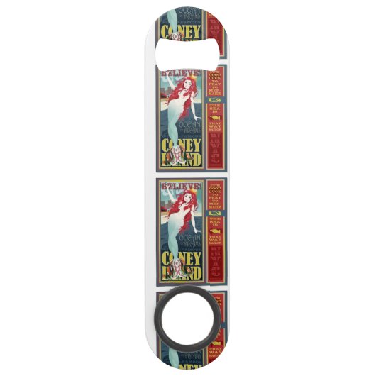 roodkopige zeemeermin op het eiland coney speed flessenopener (Achterkant)