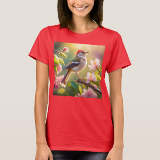 Roodkoppige Buff Borst Zanger Fantasie Vogel T-shirt
