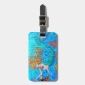 roodkopzeemeermin onderwater label bagagelabel (Voorkant verticaal)