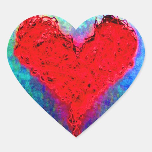 Roodkorft van de liefde Harde Valentijn Gift Hart Sticker (Voorkant)