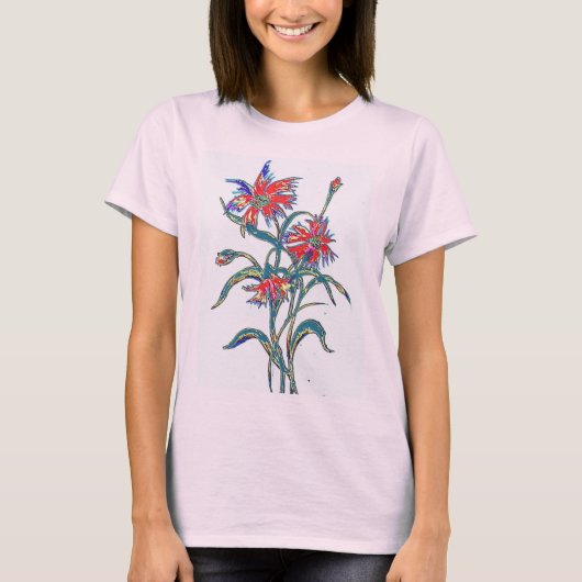 Roodkornbloemen T-Shirt (Voorkant)