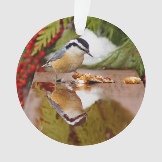 Roodkorrelig Nuthatch Ornament (voorkant)