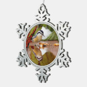 Roodkorrelig Nuthatch Tin Sneeuwvlok Ornament (Rechts)