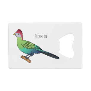 Roodkreukvogel cartoon kredietkaart flessenopener