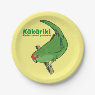 Roodkruinparkiet Kākāriki Papieren Bordje