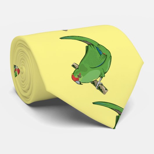 Roodkruinparkiet Kākāriki Stropdas (Opgerold)