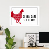 Roodkuikens van verse eieren poster (Thuiskantoor)