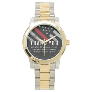 Roodlijnvlag voor brandweercabine Jubileum Horloge