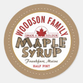 Roodmakreel Embleem Maple Syrup Editable Label (Voorkant)