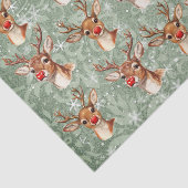 Roodneus Rendier Decoupage Oude Damast Tissuepapier (Detail)