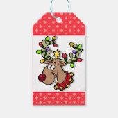 Roodneus rendiertje cadeaulabel (Voorkant)