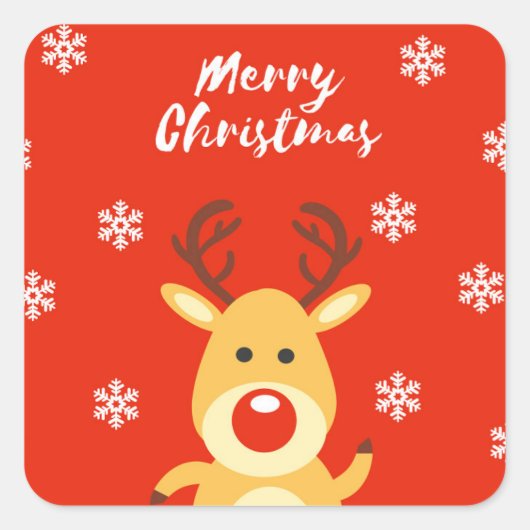 Roodneusdeerb Vierkante Sticker (Voorkant)