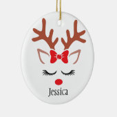 Roodneusgordel met kerstavond keramisch ornament (Rechts)