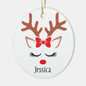 Roodneusgordel met kerstavond keramisch ornament (Links)