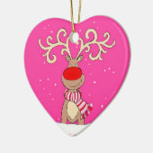 Roodneusrendier rood & roze ornament (Links)