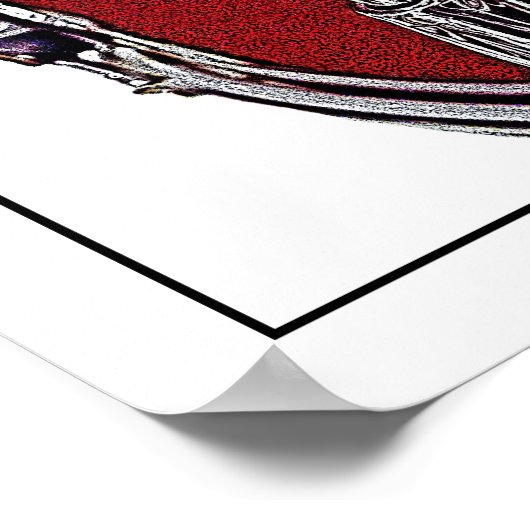 Roodnevel en drumsticks Trommeldrummer Poster Drum (Hoek)