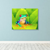 Roodogige boomkikker, Costa Rica Canvas Afdruk (Insitu (Houten vloer))