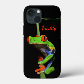Roodogige Geschilderde Boomkikker Persoonlijke Naa iPhone 13 Mini Hoesje