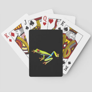 Roodogige geschilderde boomkikker  pokerkaarten