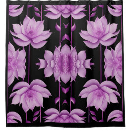 Roodpaarse lotus douchegordijn