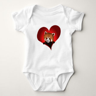 Roodpanda hart voor baby's romper