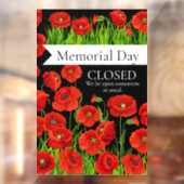 Roodpapaver Memorial Day Raamsticker (Vel 2)