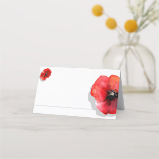 Roodpapaver waterverf