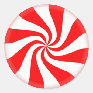 Roodpermint Snoep tickers Ronde Sticker