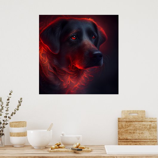 Roodpoothond Poster (Keuken)