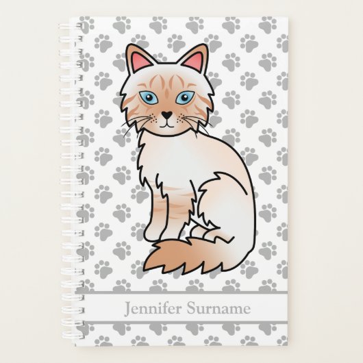 Roodpunt Tabby Birman/Ragdoll En Poten & Tekst Planner (Voorkant)