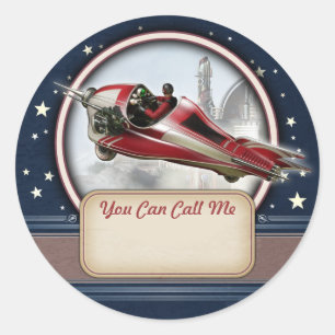 Roodretro Raketnaam Markering stickers