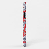 Roodrode bloementspatronen Case-Mate iPhone case (Achterkant/rechts)