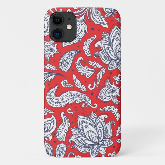 Roodrode bloementspatronen Case-Mate iPhone case (Achterkant)