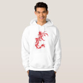Roodrode draak en zwarte draak hoodie (Voorkant volledig)