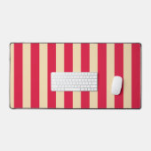 Roodrode en beige gestreepte bureaumat – Aanpasbaa (Keyboard & Muis)