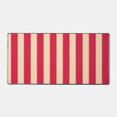 Roodrode en beige gestreepte bureaumat – Aanpasbaa (Voorkant)