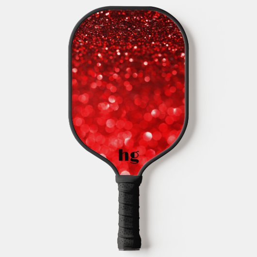 Roodrode glittertextuur afbeelding pickleball paddle (Voorkant)